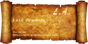 Leif Armanda névjegykártya
